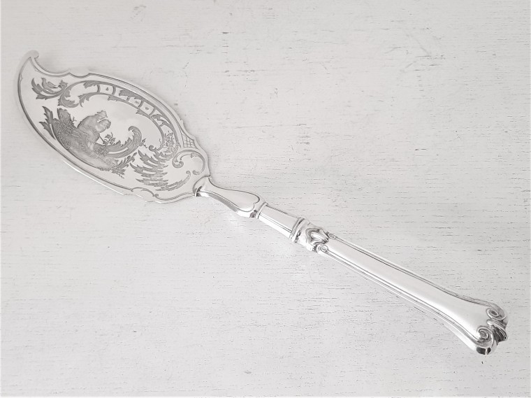 TÅRT/SERVERINGSSPADE, LW DAHLBERG LUND c:a 1860