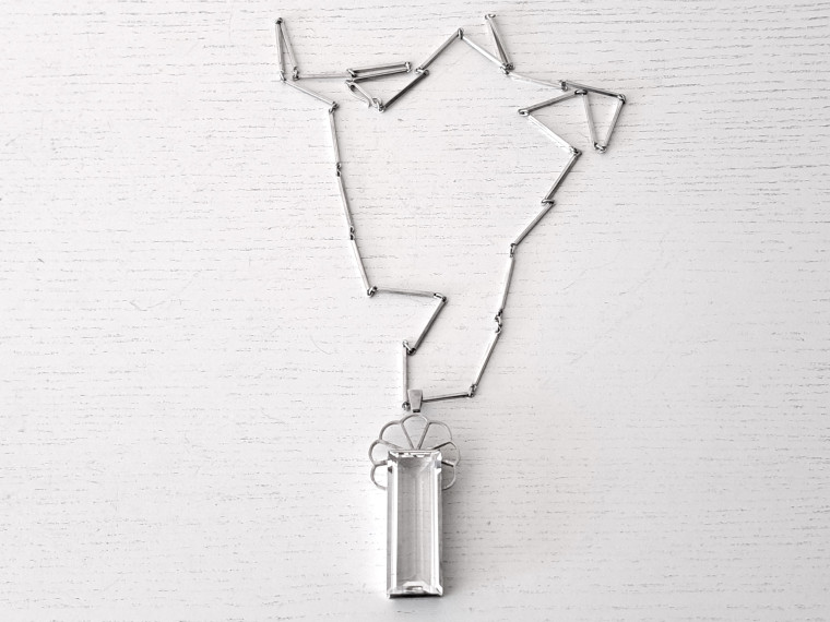 HALSBAND m BERGKRISTALLHÄNGE, sign STIGBERT STHLM 1943