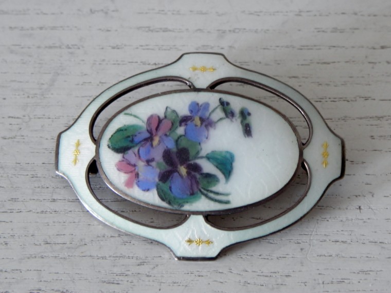 BROSCH, EMALJ, JUGEND, NORNE OSLO c:a 1910